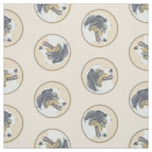 Tissu Australian Shepherd Black Tri Peinture Dog Art