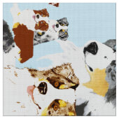Tissu Australian Shepherd Collage Poly Poplin 60" Fabric (Fermer)