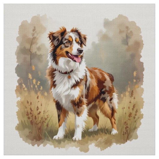 Tissu Australian Shepherd Dog Red Merle Aussie (Échantillon)