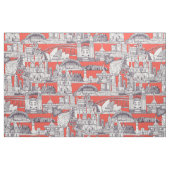 Tissu Australie toile de Jouy rouge mûre (Fat Quarter)