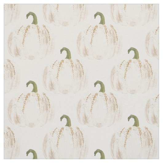 Tissu Automne Citrouille blanche (Échantillon)