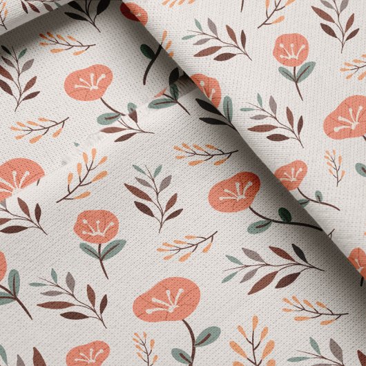 Tissu aux Coquelicots Rouges Scandi