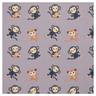 Tissu avec de mignons singes