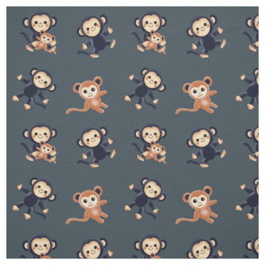 Tissu avec de mignons singes (Échantillon)