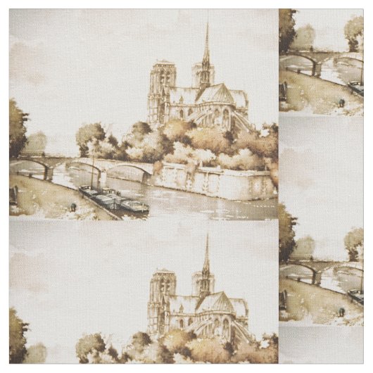Tissu avec des images "de cathédrale de Notre (Fermer)
