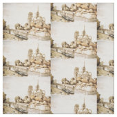 Tissu avec des images "de cathédrale de Notre (Échantillon)