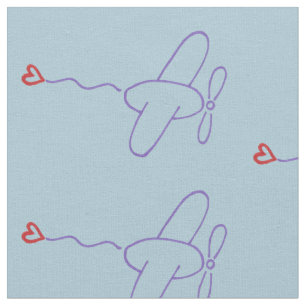 Tissu Avion avec coeur