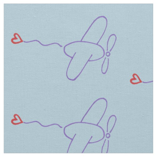 Tissu Avion avec coeur (Fermer)