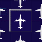 Tissu Avion bleu marine (Carreau)