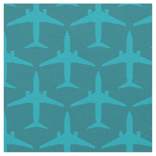 Tissu Avion Graphique en Bleu Aqua (Fermer)