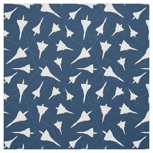 Tissu Avion Motif Bleu Blanc Supersonique (Échantillon)