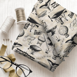 Tissu Avion vintage Sepia ID913