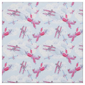 Tissu Avions et avions vintages (Échantillon)