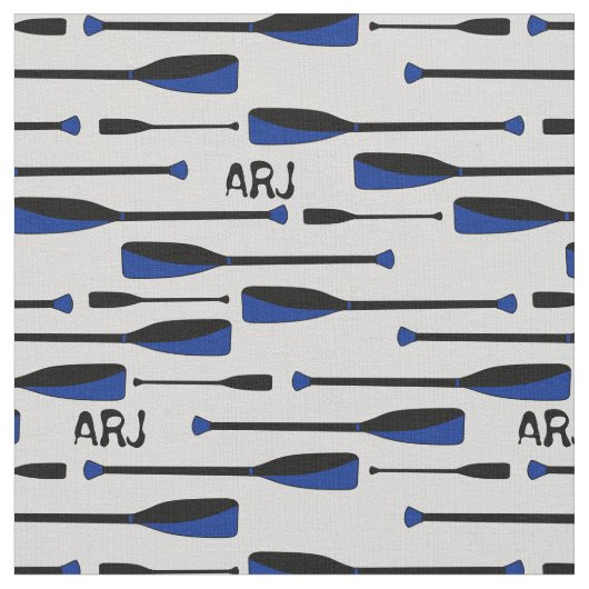 Tissu Avirons d'aviron de monogramme bleus (Fermer)