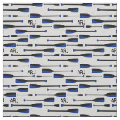 Tissu Avirons d'aviron de monogramme bleus (Échantillon)