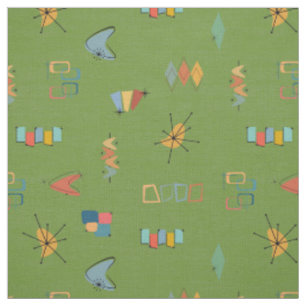 Tissu Avocat Texturé Moderne du Milieu du Siècle