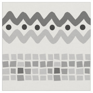 Tissu Aztec Abstrait gris Triaingle Motif géométrique