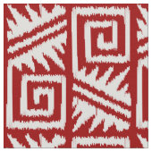 Tissu Aztèque d'Ikat - rouge-foncé et blanc (Détail)