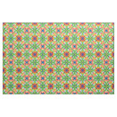 Tissu Azulejo vert, jaune et rouge joyeux (Fat Quarter)