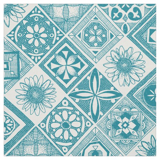 Tissu azulejos bleu (Échantillon)