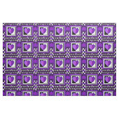 Tissu B&W Purple Hearts Beating (Fat Quarter)