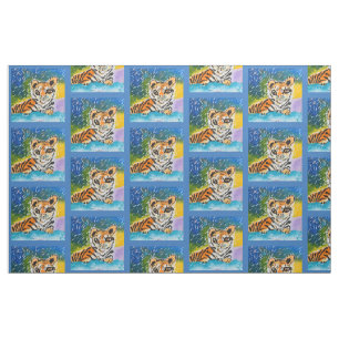 Tissu Baby Tiger "Art by Kids"