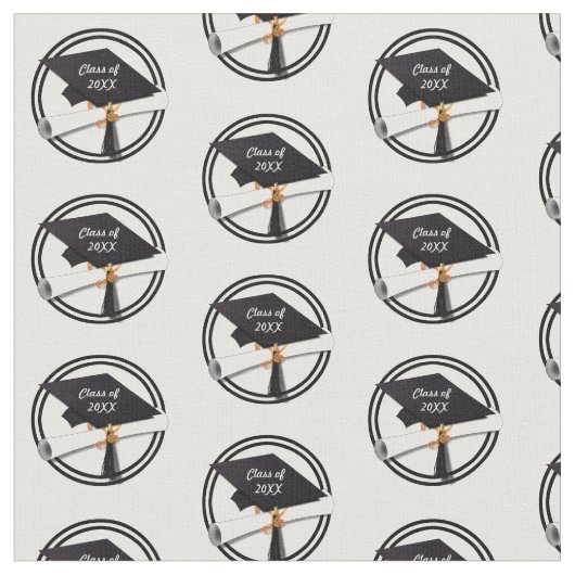 Tissu Bac de graduation avec cercle noir (Fermer)