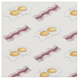 Tissu Bacon Badigeonnettes et oeufs frits Petit-déjeuner