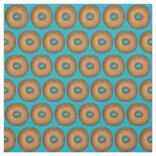 Tissu Bagels sur la plaine bleue New York Bagel Food Fab