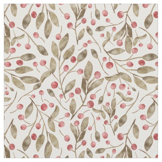 Tissu Baies et botaniques de Noël (Fermer)