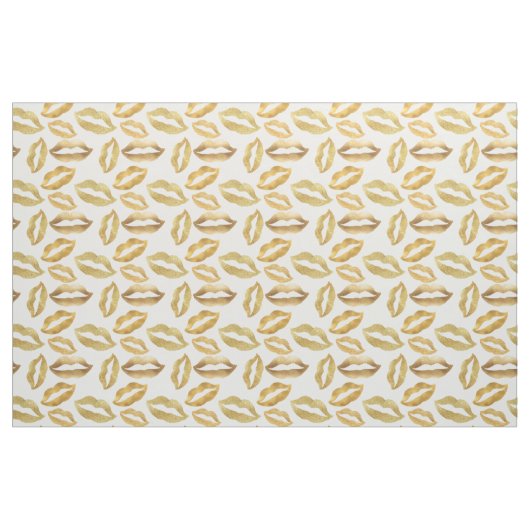 Tissu Baiser étincelant de lèvres d'or (Fat Quarter)