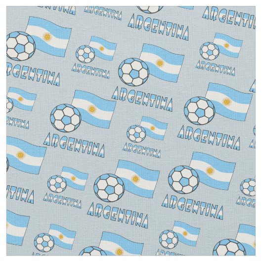 Tissu Bal de football argentin et drapeau (Fermer)
