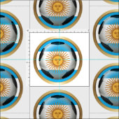 Tissu Bal de soccer argentin (Carreau)