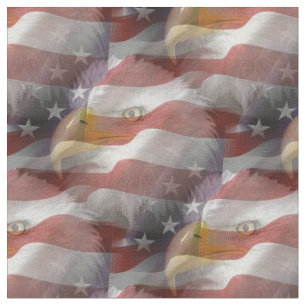 Tissu Bald Eagles et drapeaux américains Collage patriot