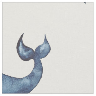 Tissu Baleine bleue. Motif de marine nautique. Animal ma