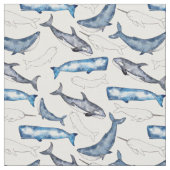 Tissu Baleines aquarelles (Fermer)