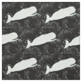 Tissu baleines blanches de natation sur le noir (Échantillon)