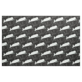 Tissu baleines blanches de natation sur le noir (Fat Quarter)