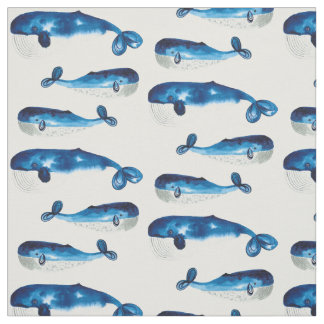 Tissu Baleines bleues pour aquarelle