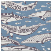 Tissu baleines de Minke denim mûre (Fermer)