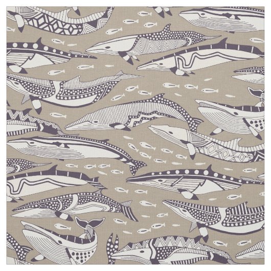 Tissu baleines de Minke pierre de mûrier (Échantillon)