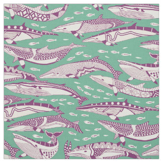 Tissu baleines de Minke poivre menthe glaciale
