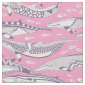 Tissu baleines de Minke violet pastel magenta (Fermer)