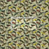 Tissu baleines et vagues audacieuses (Carreau)