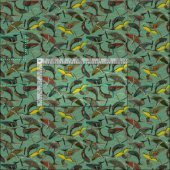 Tissu baleines et vagues jade (Carreau)