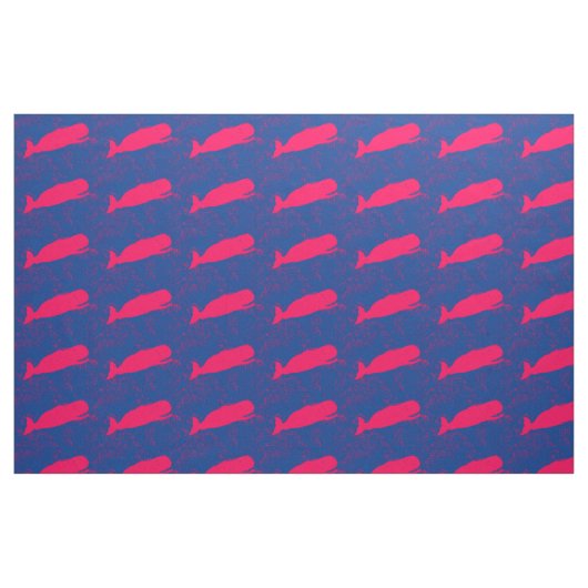 Tissu baleines rouges en bleu (Fat Quarter)