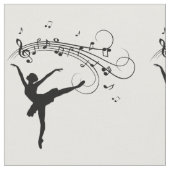 Tissu Ballerina Dancing with Music Notes (Fermer)