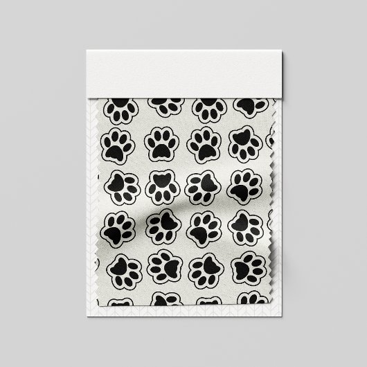 Tissu Balles noires, Paws de chien, Paws de chat, Plan