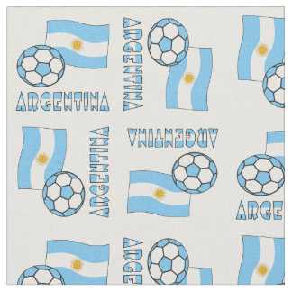 Tissu Ballon de football et drapeau argentin