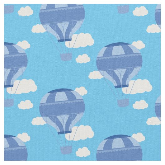Tissu Ballons à air chaud bleu (Fermer)